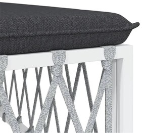 5 pcs conjunto lounge de jardim com almofadões aço branco