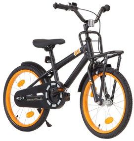 Bicicleta criança c/ plataforma frontal roda 18" preto/laranja