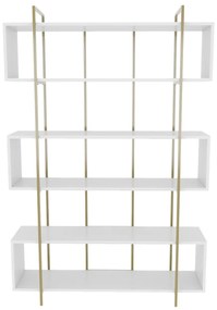 Estante Bruti – Branco e Dourado – 120x180x29,6 cm