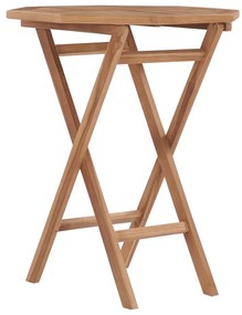vidaXL Mesa de jardim dobrável 60x60x75 cm madeira de teca maciça