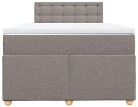 Cama boxspring c/ colchão 120x190cm tecido castanho-acinzentado