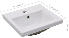 Lavatório embutido 42x39x18 cm cerâmica branco