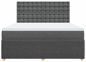 Cama com molas/colchão 180x200 cm tecido cinzento-escuro