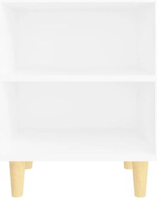Mesa de cabeceira c/ pernas em madeira maciça 40x30x50cm branco