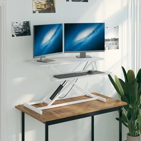 vidaXL Mesa trabalho ajustável 90x40x(13-50)cm derivados madeira/aço