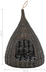 Ninho p/ gatos tipi c/ almofadão 40x60 cm salgueiro cinzento