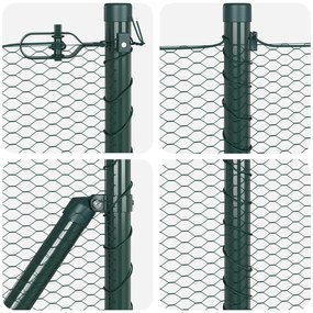 Cerca Hexagonal vidaXL Verde 0,8x25 m Aço