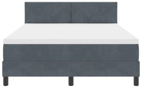 Cama Box com Colchão vidaXL Cinza Escuro 140x200 cm Veludo
