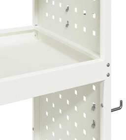 Carro de Ferramentas Branco 65 x 35 x 111 cm Metal