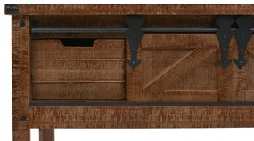 Mesa consola madeira de abeto maciça 131x35,5x75 cm castanho