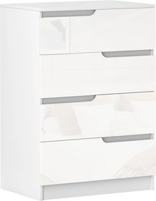 HOMCOM Cómoda com 4 Gavetas Cómoda de Dormitório Moderna com Sistema Anti-Tombo 60x40x85 cm Branco | Aosom Portugal