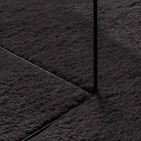 Tapete "HUARTE" Preto Macio de Pelo Curto e Lavável 80x150 cm