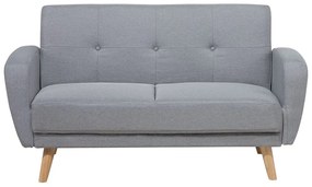 Sofá-cama 2 lugares em tecido cinzento claro FLORLI Beliani
