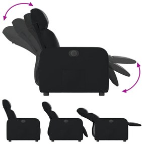 Poltrona reclinável elétrica couro artificial preto