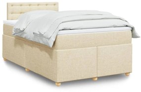 Cama boxspring com colchão 120x190 cm tecido cor creme