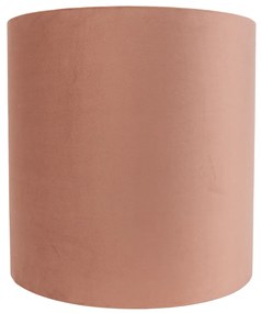 Abajur de Veludo Rosa 40/40/40 com Interior Dourado