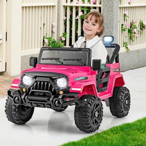 Carro Elétrico para Crianças 2 a 5 anos, 99 x 62 x 62 cm, Com Comando Parental, Rosa escuro