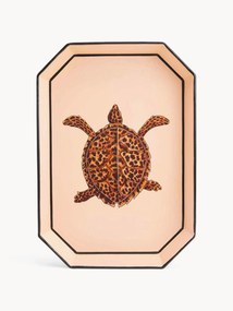 Tabuleiro decorativo pintado à mão com padrão de tartarugas Fauna