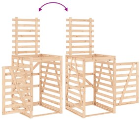 Abrigo para caixote do lixo 84x90x128,5 cm pinho maciço