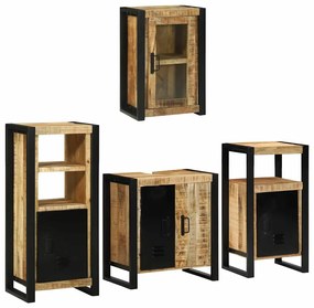 vidaXL Conjunto de Móveis para Banheiro 4 pcs Madeira de manga maciça