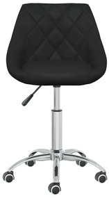 Cadeiras de jantar giratórias 2 pcs couro artificial preto
