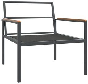 3 pcs conjunto lounge de jardim com almofadões aço antracite