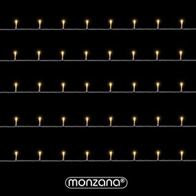 Corrente luminosa de Natal Transparente de 60 m com luzes Branco Quente