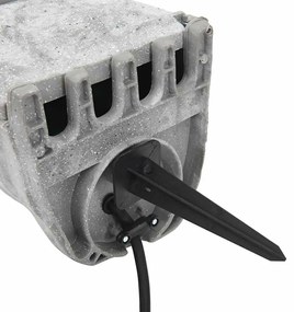 Tomada exterior c/ estaca/sensor luz 4 vias aspeto pedra cinza