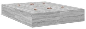 Cama com Armazenamento vidaXL Cinza Sonoma 140x190 cm