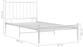 Estrutura de cama metal 90x200 cm branco