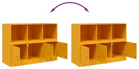 Aparador 99x39x73 cm aço amarelo mostarda