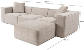 Sofá de Canto Lora – Mocha – 303 cm x 193 cm