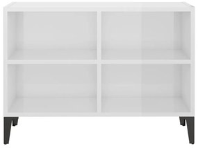 Móvel de TV com pernas em metal 69,5x30x50 cm branco brilhante
