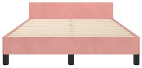 Estrutura de cama com colchão 120x190 cm veludo rosa