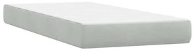 Cama com molas/colchão Cinza Claro 90x210 cm veludo