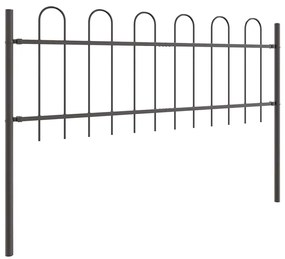 Cerca de Jardim com Arco Cinza - 13,6x0,6 m de Aço