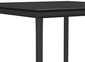 3 pcs conjunto de jantar p/ jardim c/ almofadões vime PE e aço