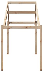 Telhado de cama infantil 203x95,5x142 cm madeira pinho maciça