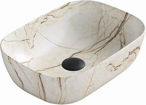 Mexen Rita lavatório de bancada 45 x 32 cm, pedra bege - 21084592
