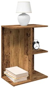 vidaXL Mesa cabeceira 46,5x29x61 cm derivados madeira madeira velha