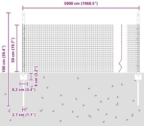 Cerca de Arame Soldado com 22 Postes em U Verde 0.5x50 m Aço