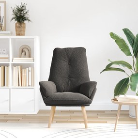 Poltrona Relaxante Cinza Escuro com Tecido Encantador de Lã