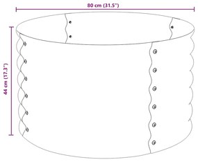 Canteiro/vaso elevado aço galvanizado 80x80x44 cm cinzento