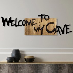 Acessório Decorativo de Parede Welcome To My Cave – Nogueira e Preto –