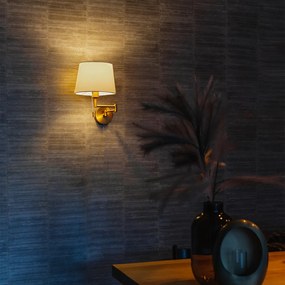 Candeeiro de parede em bronze com cúpula branca e braço ajustável - Ladas Deluxe