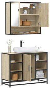 vidaXL 2 pcs conj. móveis casa banho derivados madeira carvalho sonoma