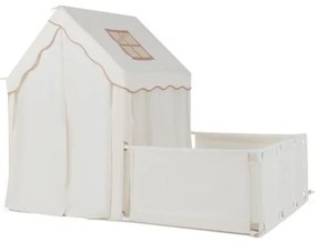 Tenda infantil 2 em 1 com Luzes de estrelas 177 x 97 x 136 cm Tapete Cortinas Janelas para crianças 3+ anos Interior Bege