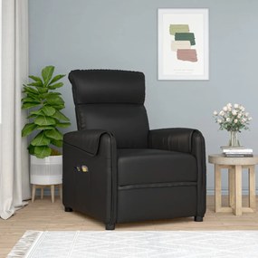 vidaXL Poltrona massagens elevatória couro artificial preto
