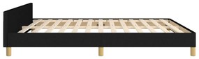 Estrutura de cama sem colchão 160x200 cm tecido preto