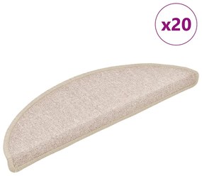 vidaXL Tapetes de escada 20 pcs 56x17x3 cm cinzento-acastanhado